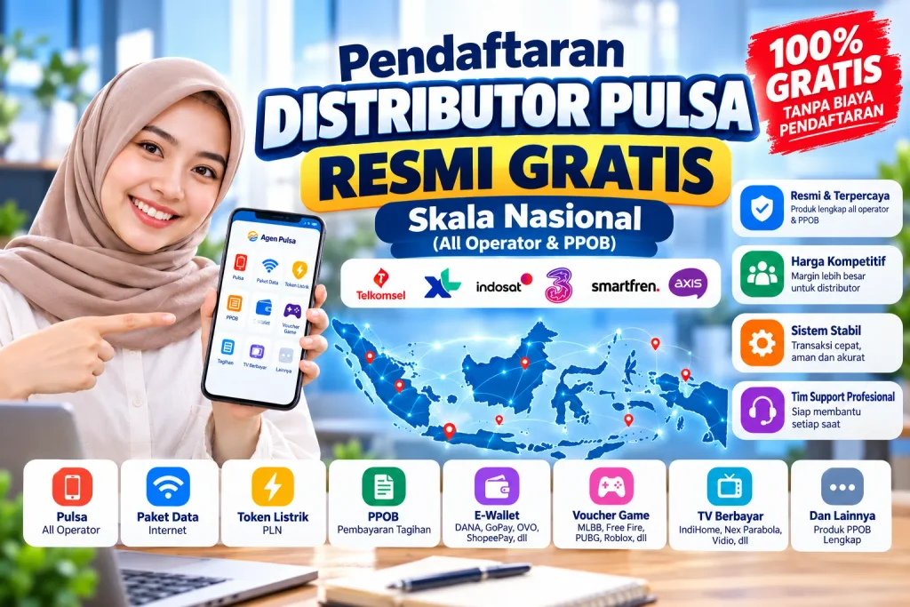 pendaftaran distributor pulsa resmi gratis