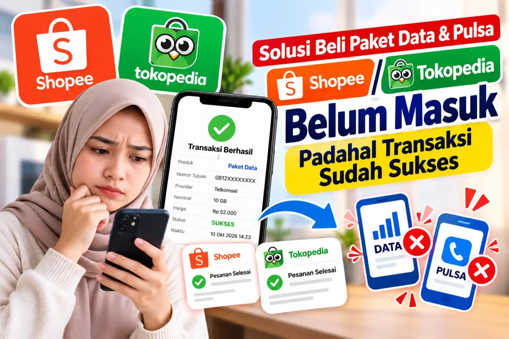 beli paket data di shopee tapi belum masuk
