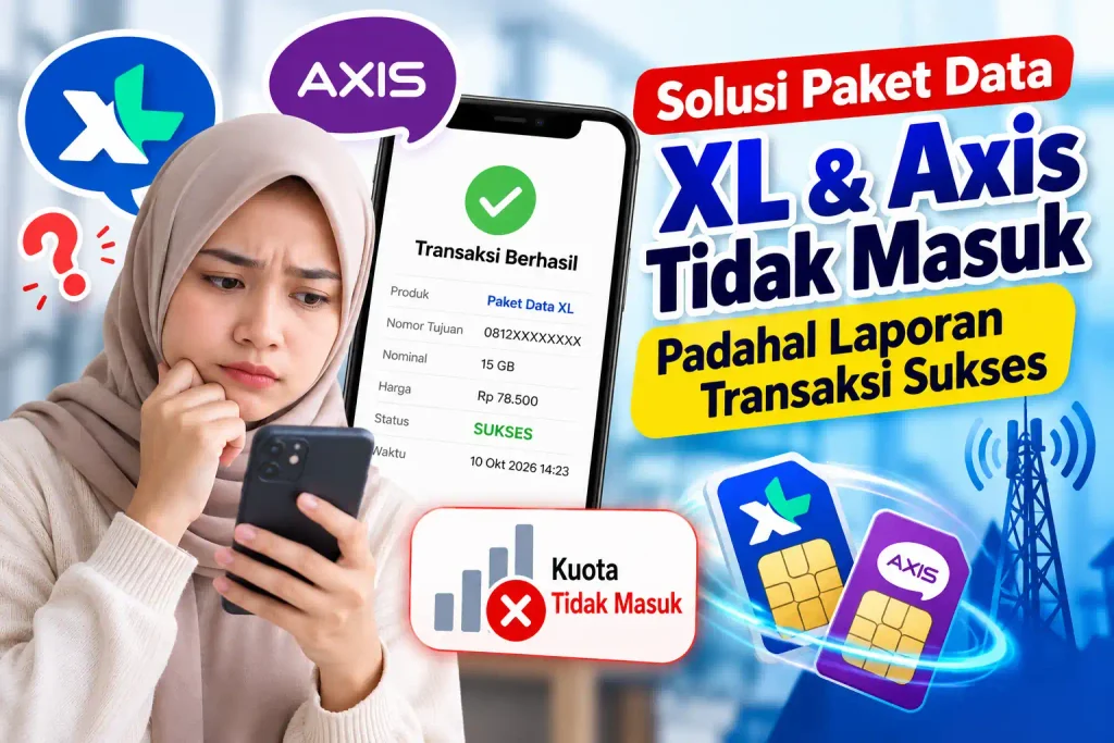 transaksi sukses tapi kuota tidak masuk xl